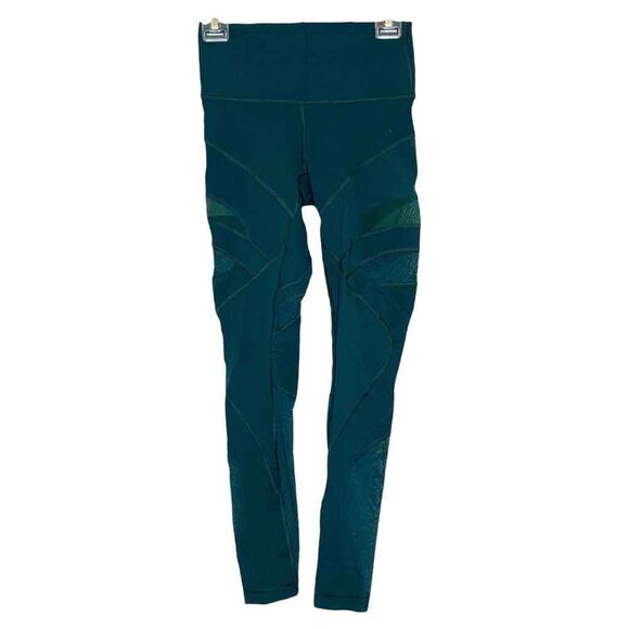 Lululemon Wunder Under HR Tight *MESH Design Luxtreme RYEM Green LW5BGXS Size 6 - Picture 5 of 8